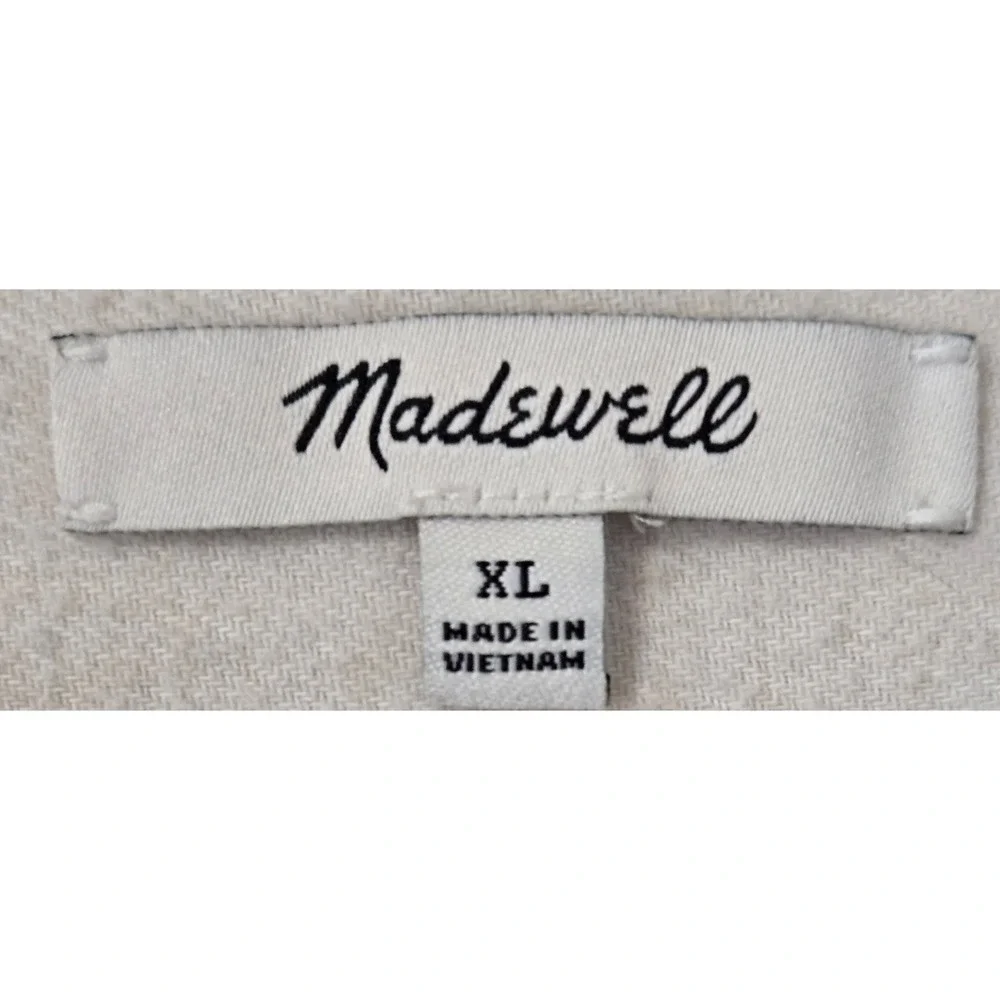 Gorpcore Madewell Do Well Popover Shirt Women's XL Oatmeal Cotton Long‎ Sleeve